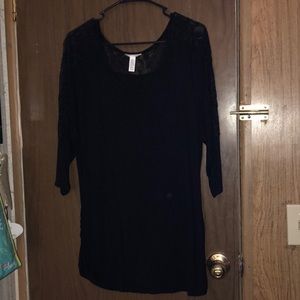 Super cute black blouse with lace